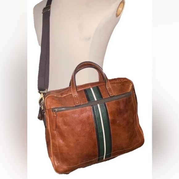 Men’s Fossil Brown Leather Crossbody Messenger/briefcase - Picture 1 of 16